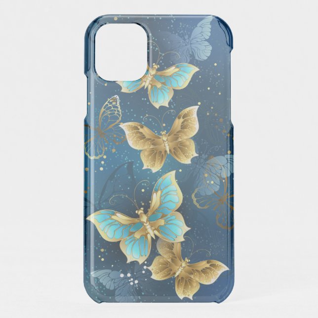 Golden butterflies uncommon iPhone case (Back)