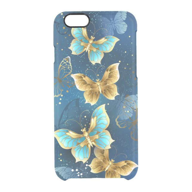 Golden butterflies uncommon iPhone case (Back)
