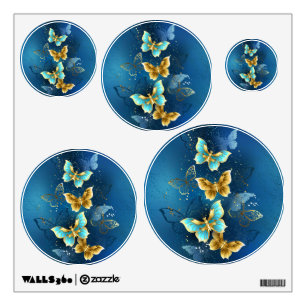 Golden butterflies wall decal
