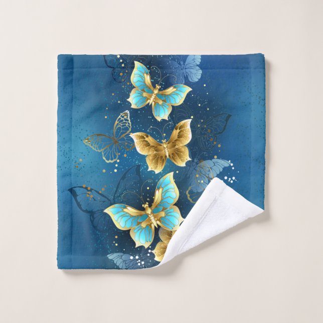 Golden butterflies wash cloth (Wash Cloth)