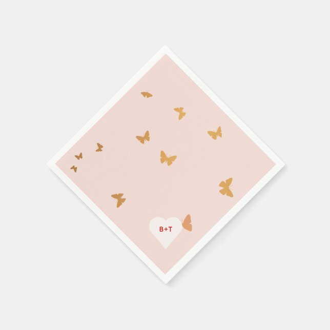 GOLDEN BUTTERFLIES WEDDING NAPKINS (Corner)