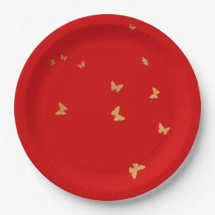 GOLDEN BUTTERFLIES WEDDING PAPER PLATES