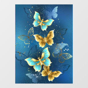 Golden butterflies window cling