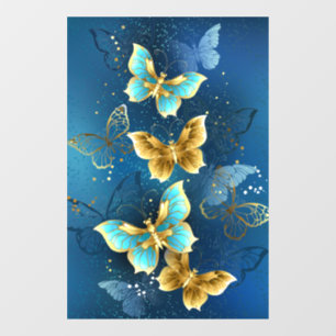 Golden butterflies window cling