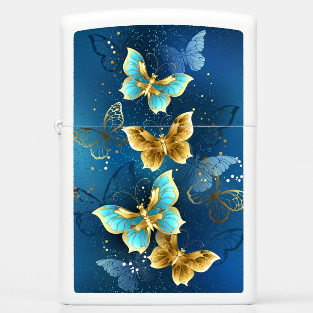 Golden butterflies zippo lighter (Front)