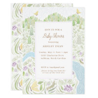Golden Butterfly Baby Shower Invitation
