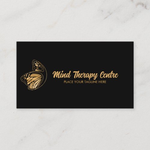 Golden Butterfly Body silhouette Business Card