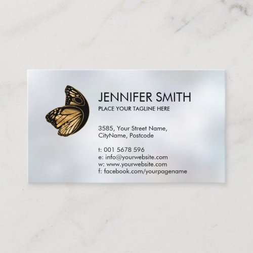 Golden Butterfly Body silhouette Business Card