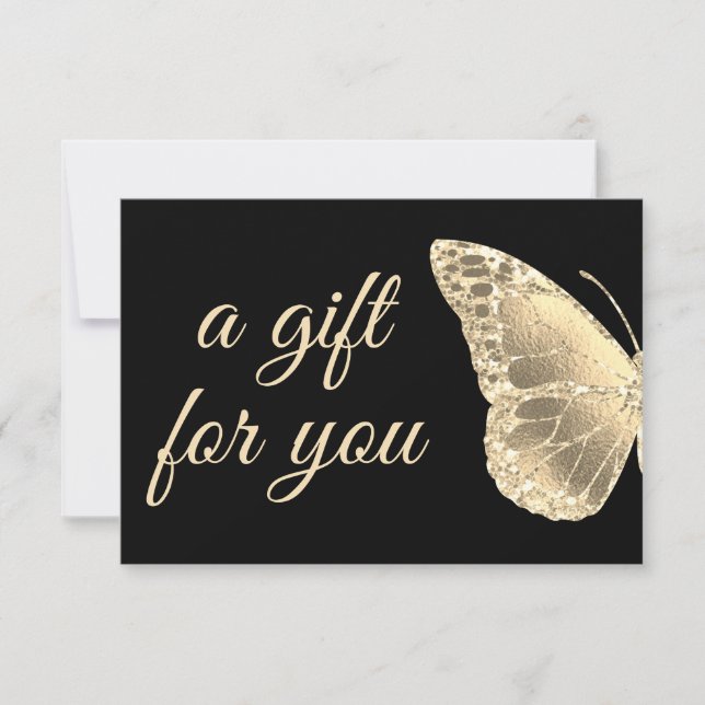 golden butterfly design gift certificate (Front)