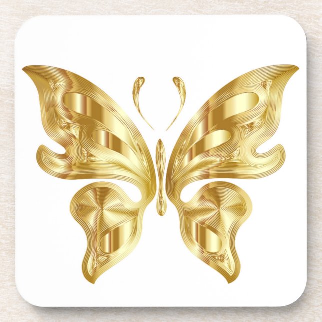 GOLDEN BUTTERFLY DRINK COASTER (Front)
