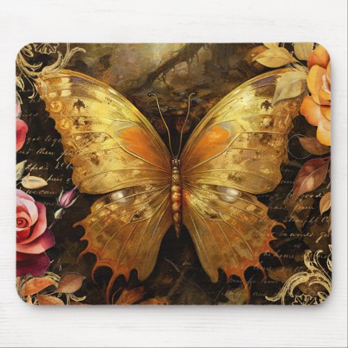 Golden Butterfly in Autumn Mouse Pad