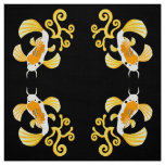 Golden Butterfly Koi Swimming Fabric