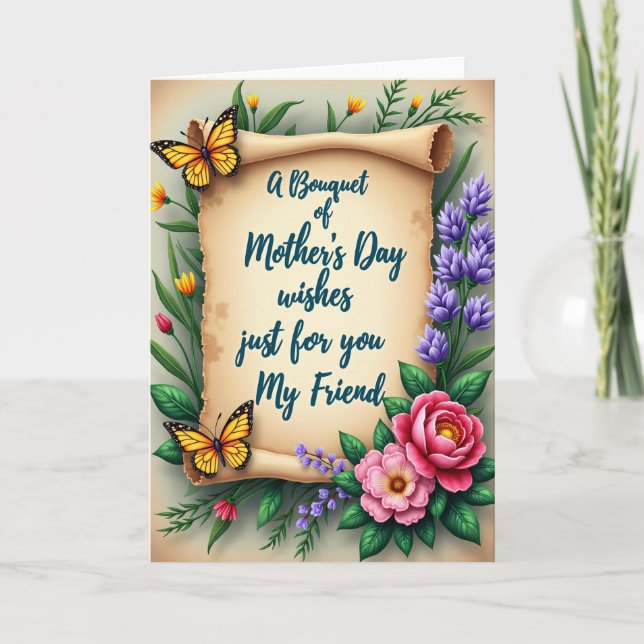 Golden Butterfly Mothers Card (Front)
