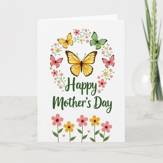 Golden Butterfly Mothers Day Card (Front)