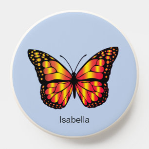 Golden Butterfly on Light Blue Personalized PopSocket