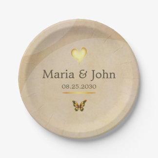 Golden butterfly Paper Plates