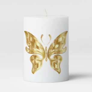 GOLDEN BUTTERFLY PILLAR CANDLE