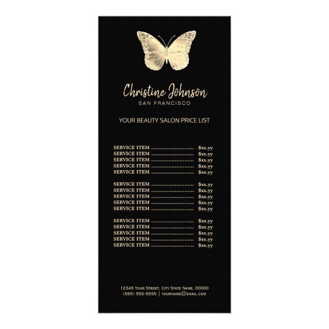golden butterfly rack card (Front)