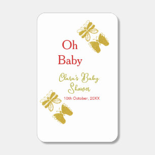 Golden butterfly red baby shower oh baby modern matchboxes
