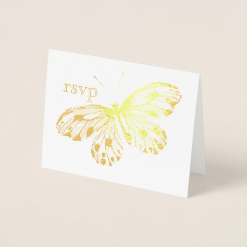 Golden Butterfly RSVP Foil Card