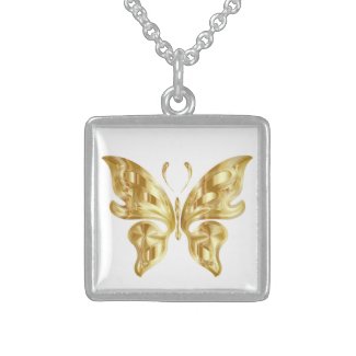 GOLDEN BUTTERFLY STERLING SILVER NECKLACE