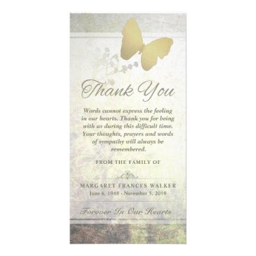 Golden Butterfly Thank You Sympathy Card Golden Butterfly Thank You Sympathy Card