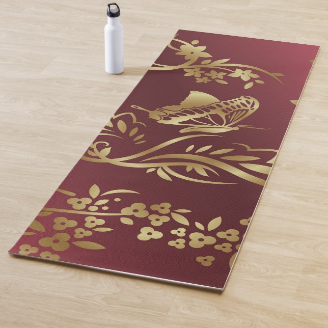 Golden butterfly yoga mat (In Situ)