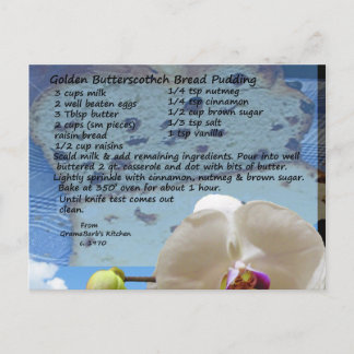Golden Butterscotch Bread Pudding Recipe Postcard
