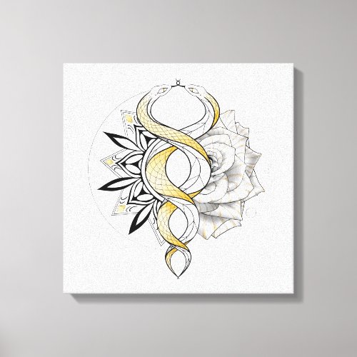 Golden Caduceus Canvas Print