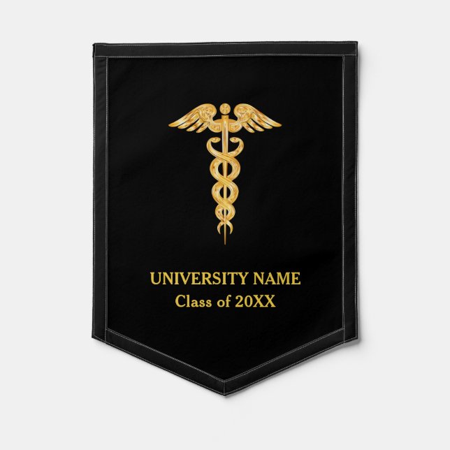 Golden Caduceus Graduation Class of Medical Pennant (Front)