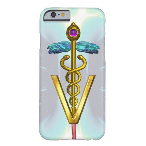 GOLDEN CADUCEUS VETERINARY SYMBOL Light Blue Teal Barely There iPhone 6 Case