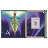 GOLDEN CADUCEUS VETERINARY SYMBOL / Purple Blue (Inside)
