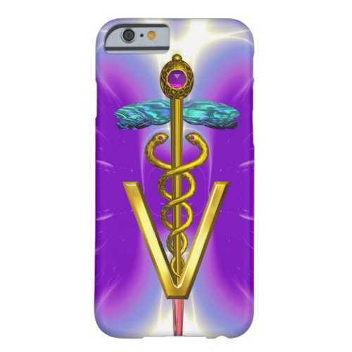 GOLDEN CADUCEUS VETERINARY SYMBOL  Purple Fuchsia Barely There iPhone 6 Case
