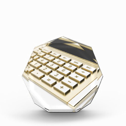 Golden calculator acrylic award