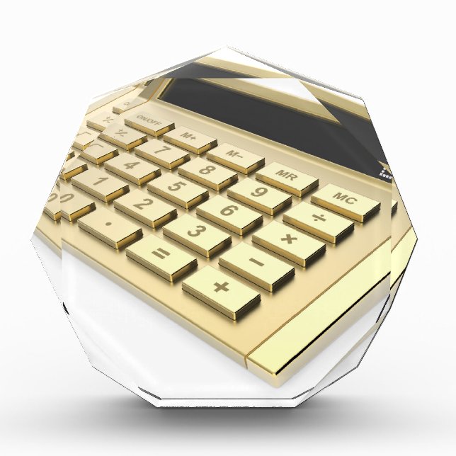 Golden calculator acrylic award (Front)