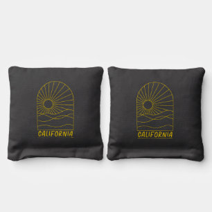Golden California Sunscape Cornhole Bags