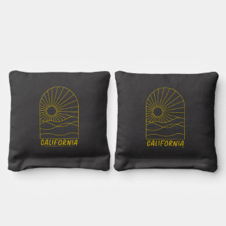 Golden California Sunscape Cornhole Bags