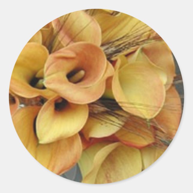 Golden Calla Lilies Sticker/Seals Classic Round Sticker (Front)
