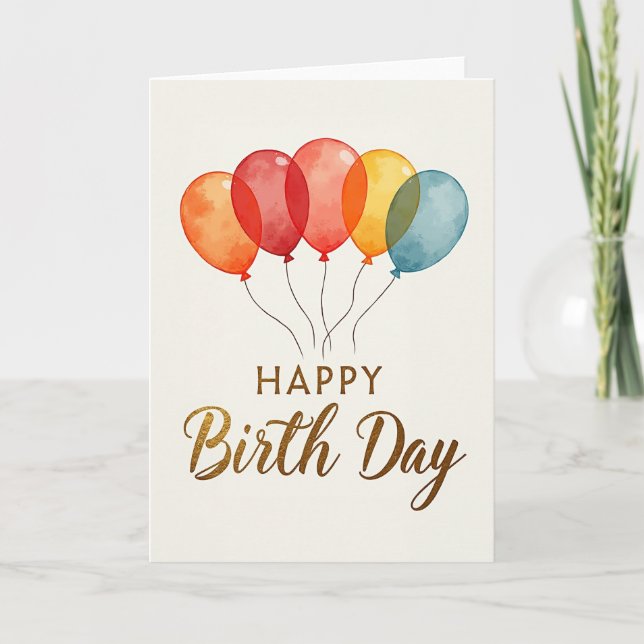 Golden Calligraphy Birthday Card (Front)