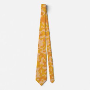 Golden Camouflage in Orange and Beige Neck Tie