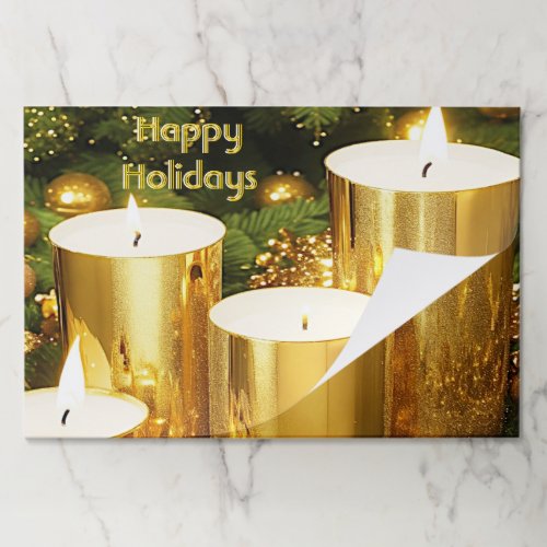 Golden Candles Christmas Holiday Tearaway Placemat