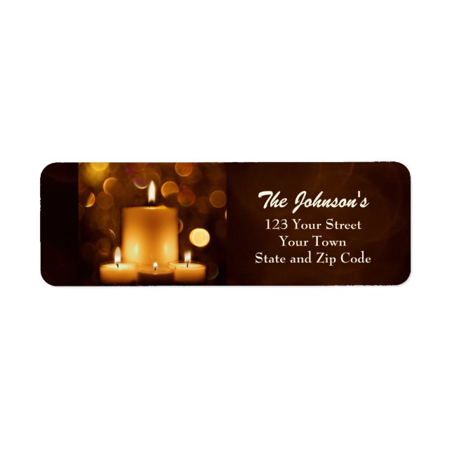 Golden Candles Return Address Labels (Front)