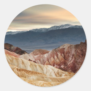 Golden Canyon at Sunset Classic Round Sticker