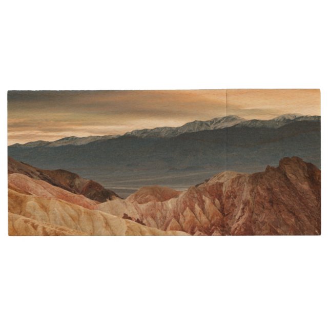 Golden Canyon at Sunset Wood USB Flash Drive (Front)