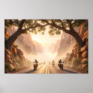 Golden Canyon Ride at First Light Poster