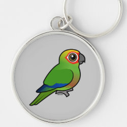 Birdorable Golden-capped Parakeet Premium Round Keychain