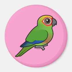 Birdorable Golden-capped Parakeet Round Magnet