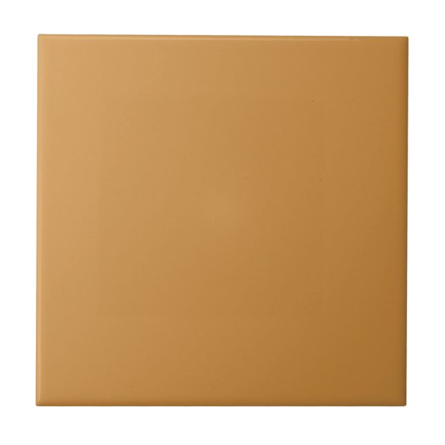 Golden Caramel Solid Color | #cf8e40 Ceramic Tile (Front)