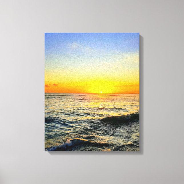 Golden Caribbean Sunset–Stretched Canvas Wall Art (Front)