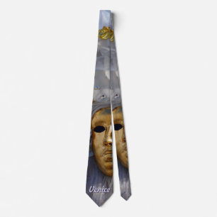 Golden Carnival Mask Neck Tie